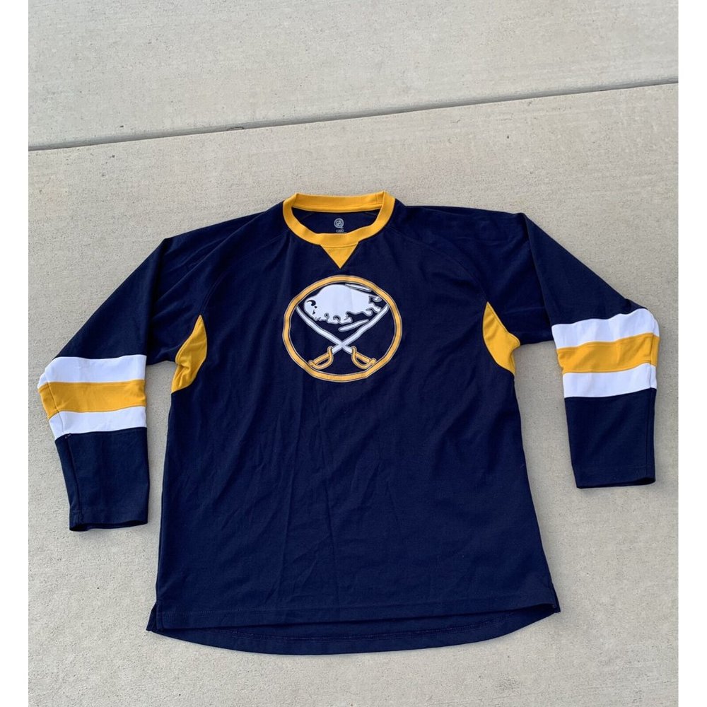 Buffalo Sabres CCM NHL Blue Yellow Hockey Jersey Blank Back Large